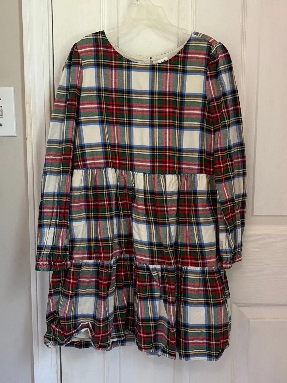 Kids Tiered Plaid Soft Flannel Knit Dress